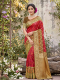 Red Soft Silk Saree With Blouse Piece