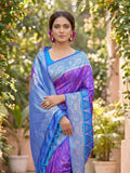 Purple Soft Silk Saree With Blouse Piece