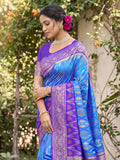 Sky Blue Soft Silk Saree With Blouse Piece