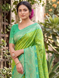 Rama Green Soft Silk Saree With Blouse Piece