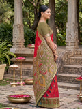 Red Soft Silk Saree With Blouse Piece