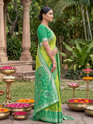 Light Green Soft Silk Saree With Blouse Piece