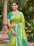 Light Green Soft Silk Saree With Blouse Piece