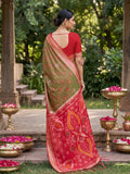 Mehndi Soft Silk Saree With Blouse Piece