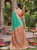 Rama Green Soft Silk Saree With Blouse Piece