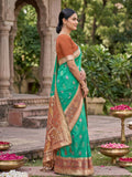 Rama Green Soft Silk Saree With Blouse Piece