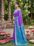 Purple Soft Silk Saree With Blouse Piece