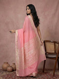 CORAL PINK COTTON Saree With Blouse Piece
