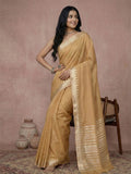 GOLDEN COTTON Saree With Blouse Piece
