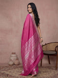 Wine Cotton Saree With Blouse Piece