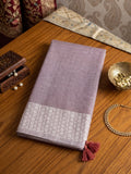 Magenta Linen Saree With Blouse Piece