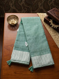 Rama Linen Saree With Blouse Piece
