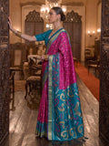 Rani Pink Soft Silk Saree With Blouse Piece