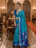 Sky Blue Soft Silk Saree With Blouse Piece