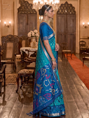 Sky Blue Soft Silk Saree With Blouse Piece