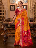 Mustrd Soft Silk Saree With Blouse Piece