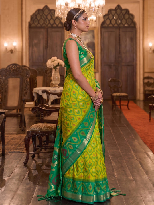 LIGHT Green Soft Silk Saree With Blouse Piece