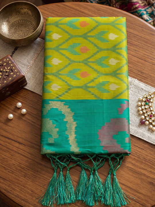 LIGHT Green Soft Silk Saree With Blouse Piece