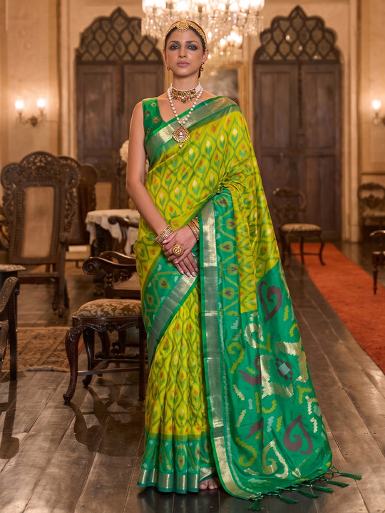 LIGHT Green Soft Silk Saree With Blouse Piece