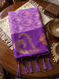 Lavender Soft Silk Saree With Blouse Piece