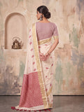 Cream Linen Saree With Blouse Piece