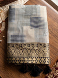 Grey Linen Cotton Saree With Blouse Piece