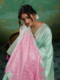 RAMA COLOR Linen Cotton SILK Saree With Blouse Piece