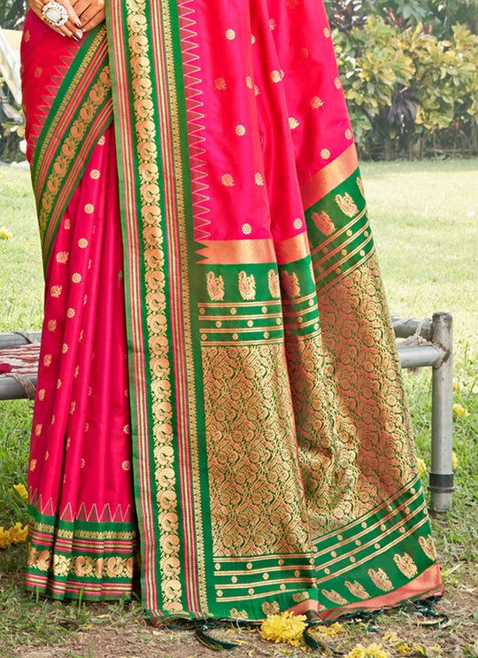 Pink Soft silk Saree With Blouse Piece