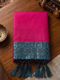 Pink Soft Silk Saree With Blouse Piece