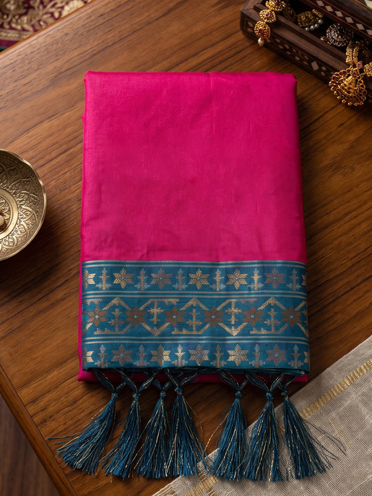 Pink Soft Silk Saree With Blouse Piece