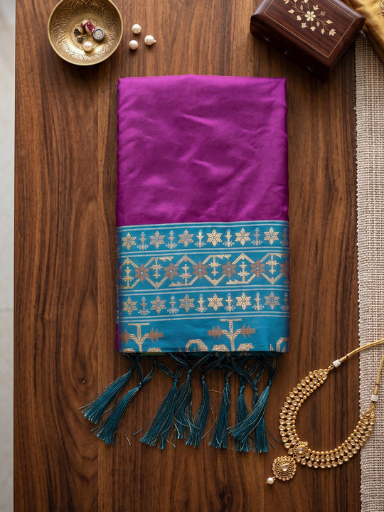 Purple Soft Silk Saree With Blouse Piece