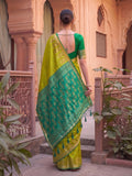 Mustrd Green Soft Silk Saree With Blouse Piece