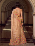 Beige Tissue Silk Saree With Blouse Piece