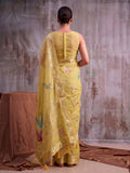 Mustrd Linen Cotton Saree With Blouse Piece
