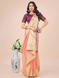 Light Pink Organza Saree With Blouse Piece