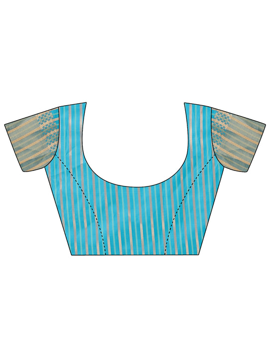 Green Organza Saree With Blouse Piece