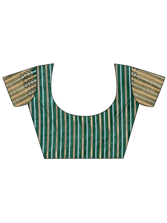 Olive Green Organza Saree With Blouse Piece