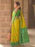 MUSTRD Yellow Soft Silk Saree With Blouse Piece