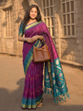 Purple Soft Silk Saree With Blouse Piece
