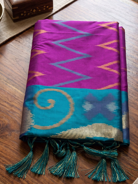 Purple Soft Silk Saree With Blouse Piece