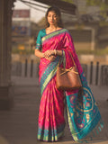 Rani Pink Soft Silk Saree With Blouse Piece