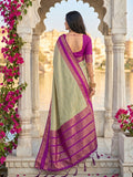 PESTAL LIGH GRAY SILK BLEND Saree With Blouse Piece