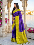 NAVY BLUE SILK BLEND Saree With Blouse Piece