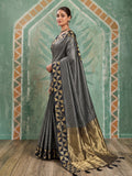 Black Art Silk Saree With Blouse Piece