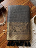 Black Art Silk Saree With Blouse Piece