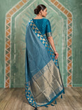 Teal Art Silk Saree With Blouse Piece
