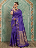 Violet Art Silk Saree With Blouse Piece