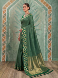 Green Art Silk Saree With Blouse Piece