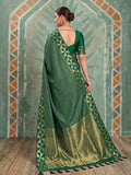Green Art Silk Saree With Blouse Piece