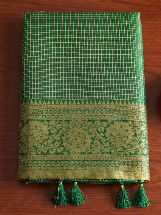 Green Art Silk Saree With Blouse Piece